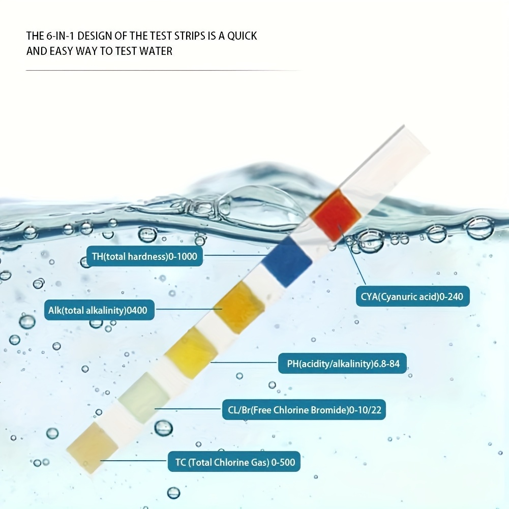 Bandes de test d'eau 6-en-1 po - Ph Strip Test avis et prix